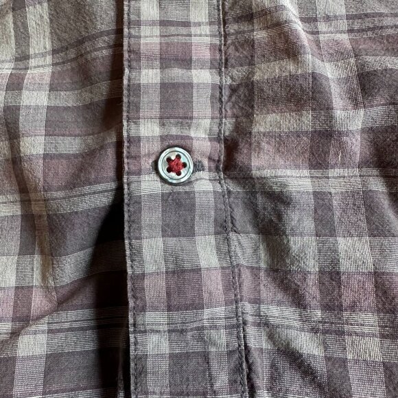 John Varvatos Plaid Button-Down Shirt Long Sleeve 100% Cotton Purple Size Large - Picture 5 of 13